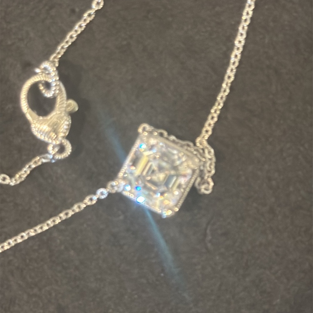 Judith Ripka 925 Necklace with Square Pendant - Picture 13 of 17